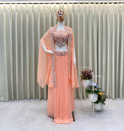 Product Image - Elegant Indo-Western Draped Dhoti Set
