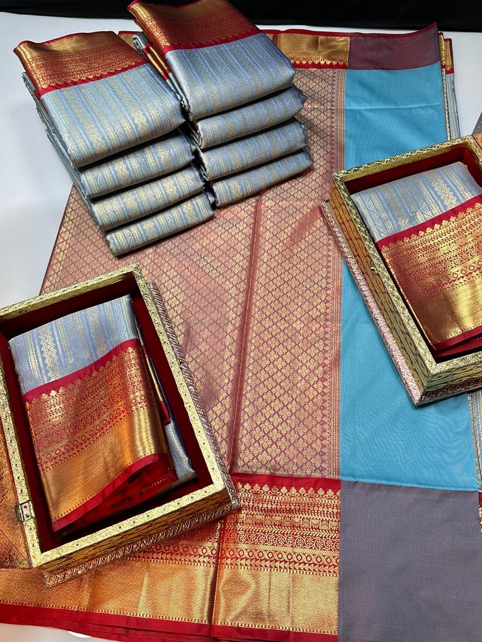 Product Image - Designer Saree in Georgette Fabric | Soft Banarasi Pattu Brocade
