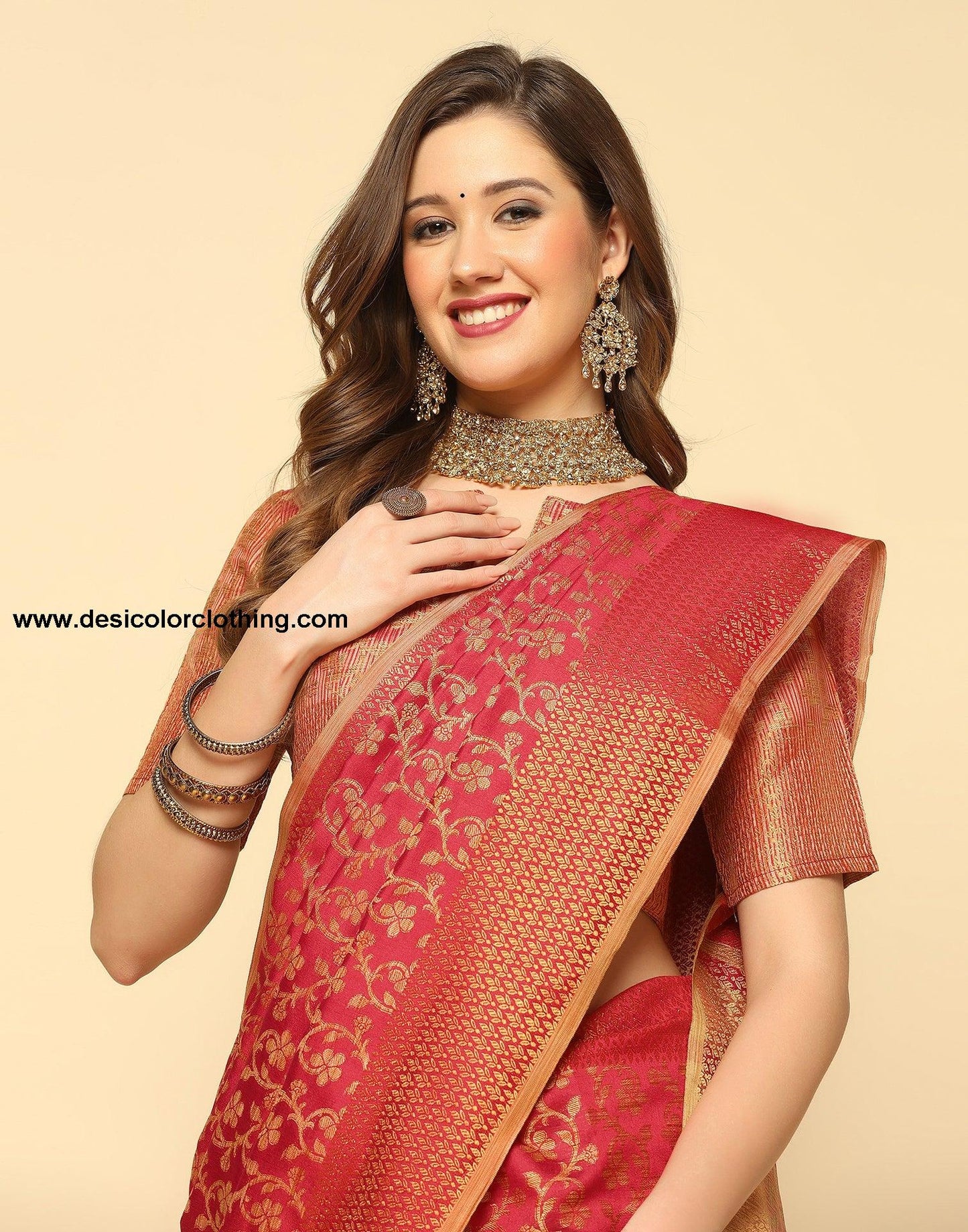 Red Banarasi Silk Saree
