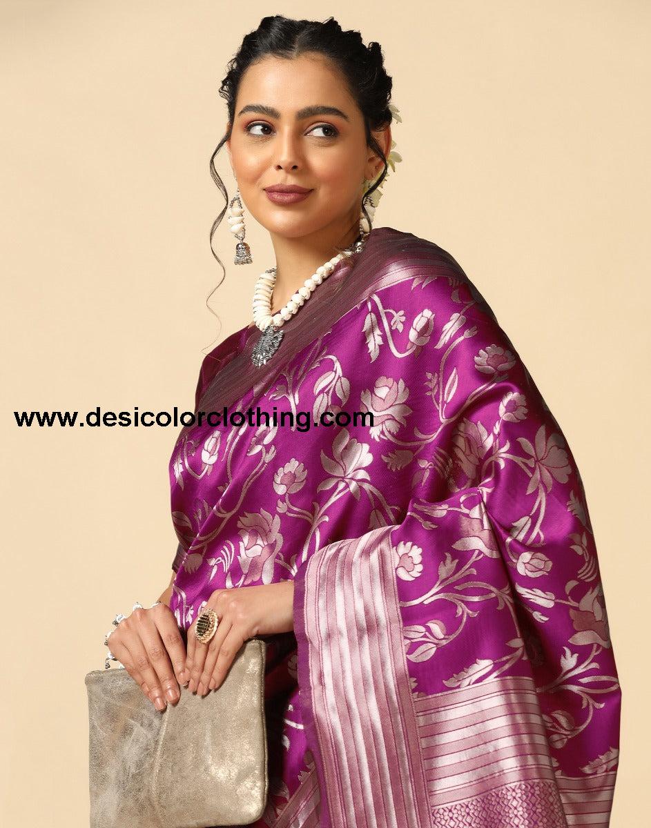 Wine Silk Saree