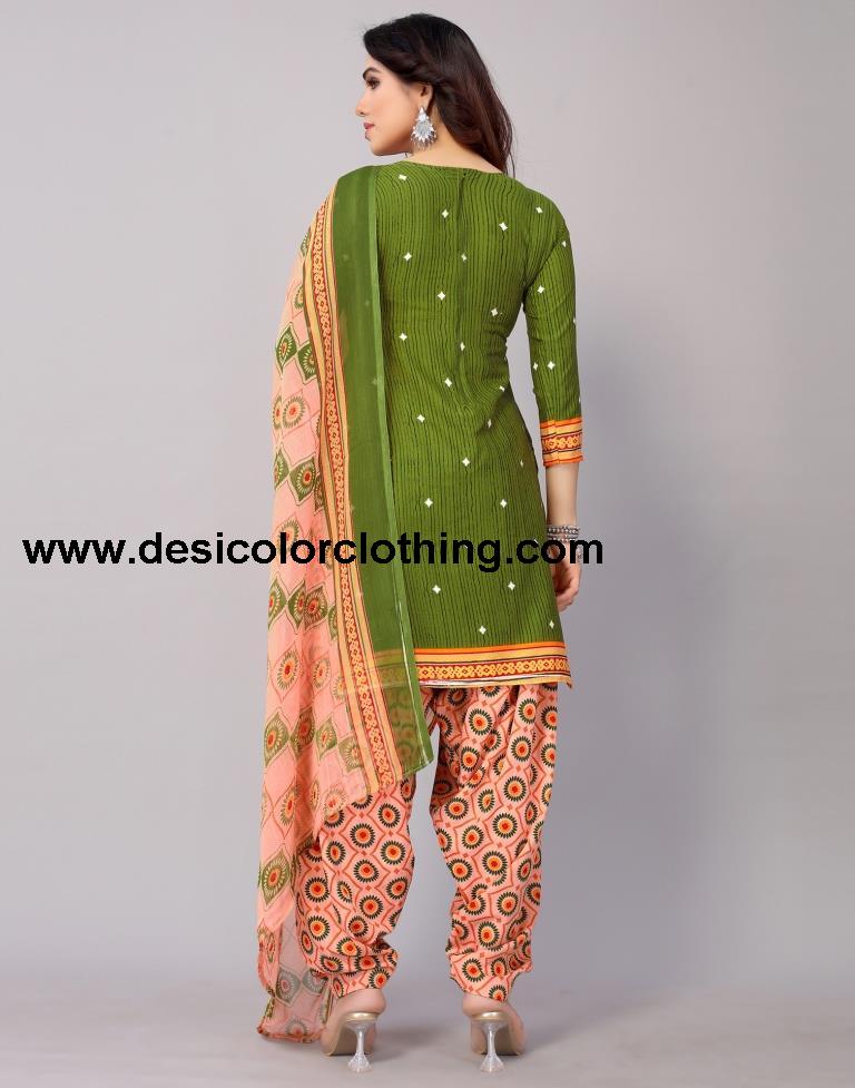 Printed Polyester Unstitched Salwar Suit Material