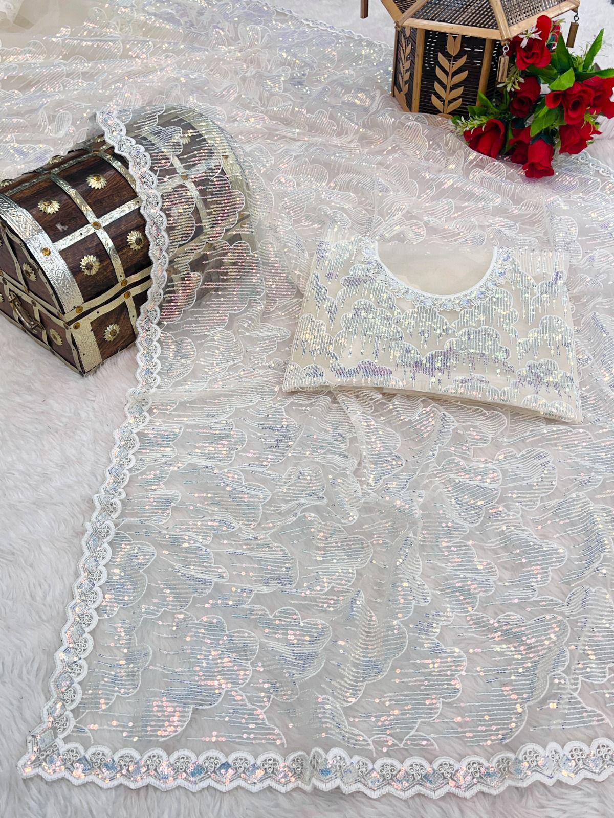 Product Image - Exquisite Designer Georgette Saree with Sequin Work