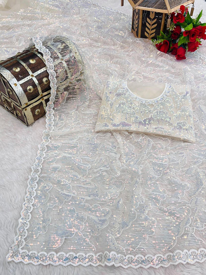 Product Image - Exquisite Designer Georgette Saree with Sequin Work
