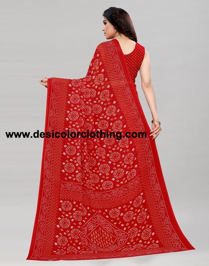 Ruby Red Printed Saree | 2041S571