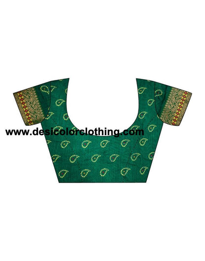 Green Chiffon Bandhani Saree