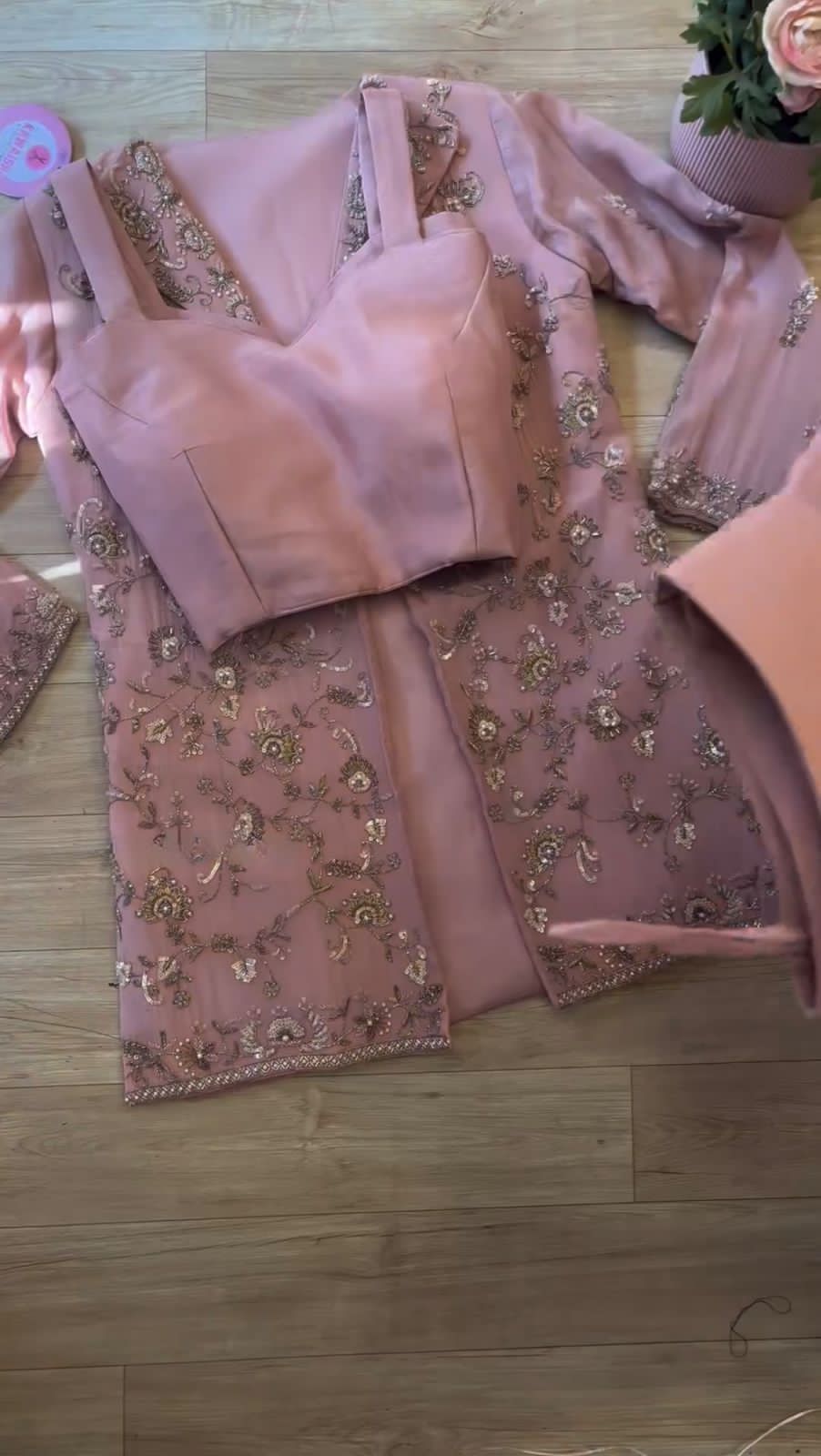 Product Image - Designer Western Style Fiona Silk Cordding Sequence Work Blazer/Koti, Tube Choli with Circular Palzo