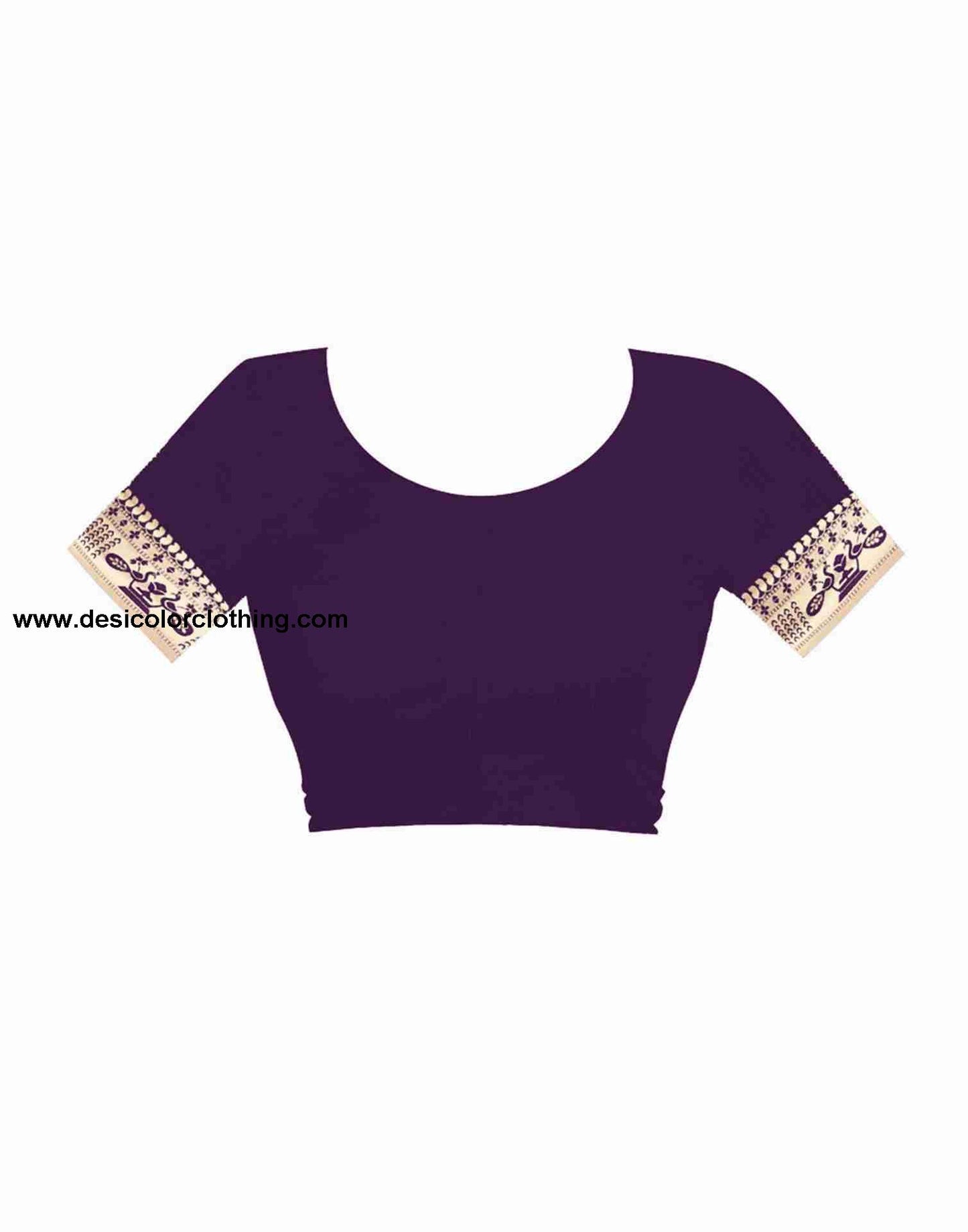 Purple Silk Plain Saree