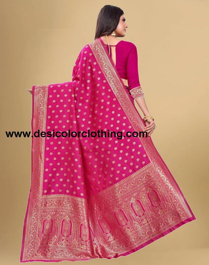 Pink Banarasi Silk Saree