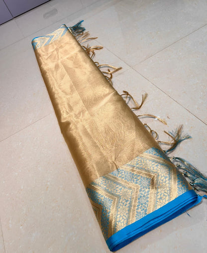 Product Image - Exquisite Banarasi Kanchipuram Tissue Silk Saree with Alpi Border