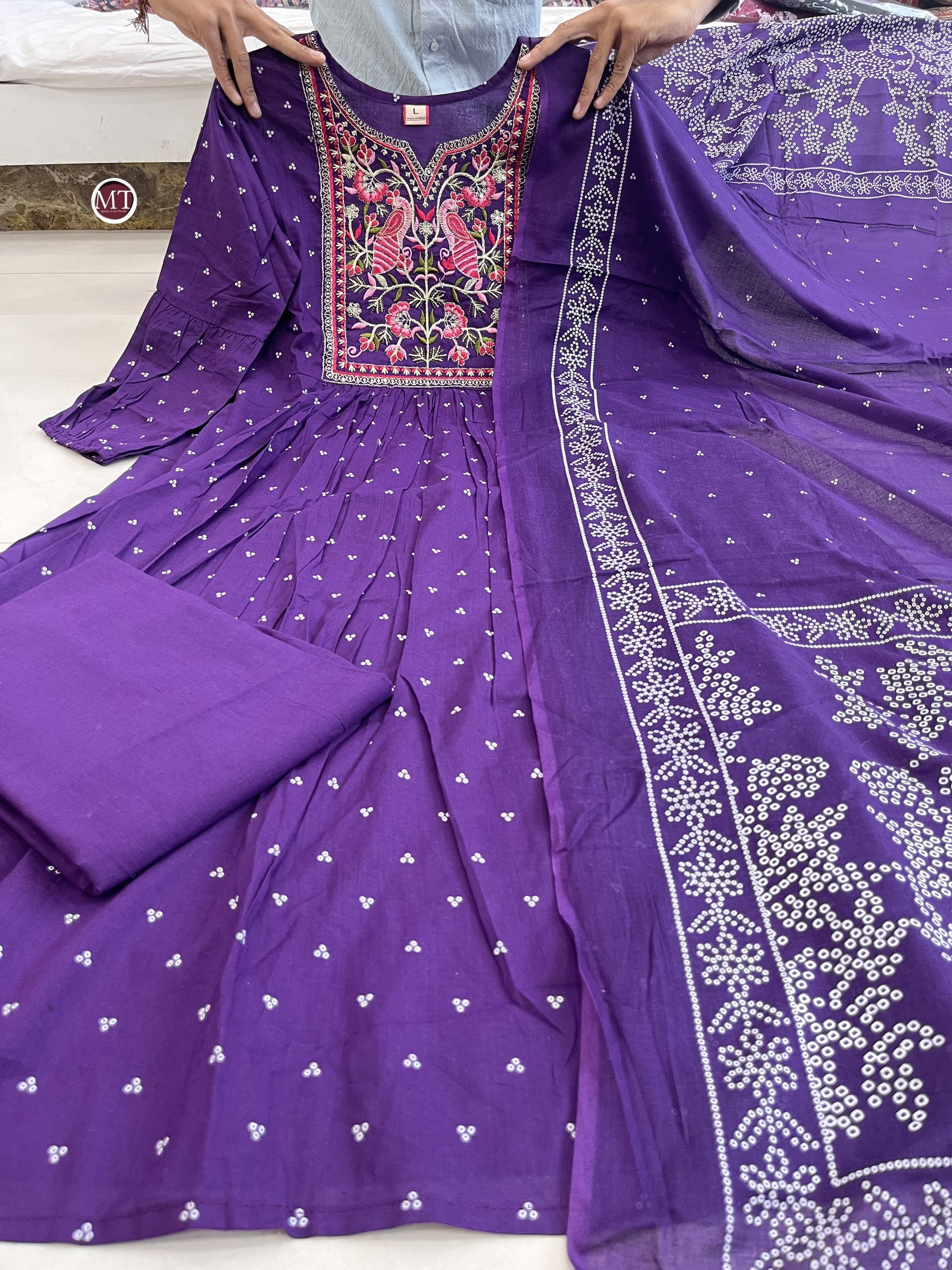 Product Image - Pure Cotton Hand Embroidery Work Suit Set