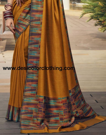 Turmeric Silk Printed Saree