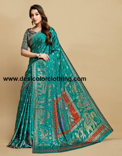 Rama Green Silk Saree
