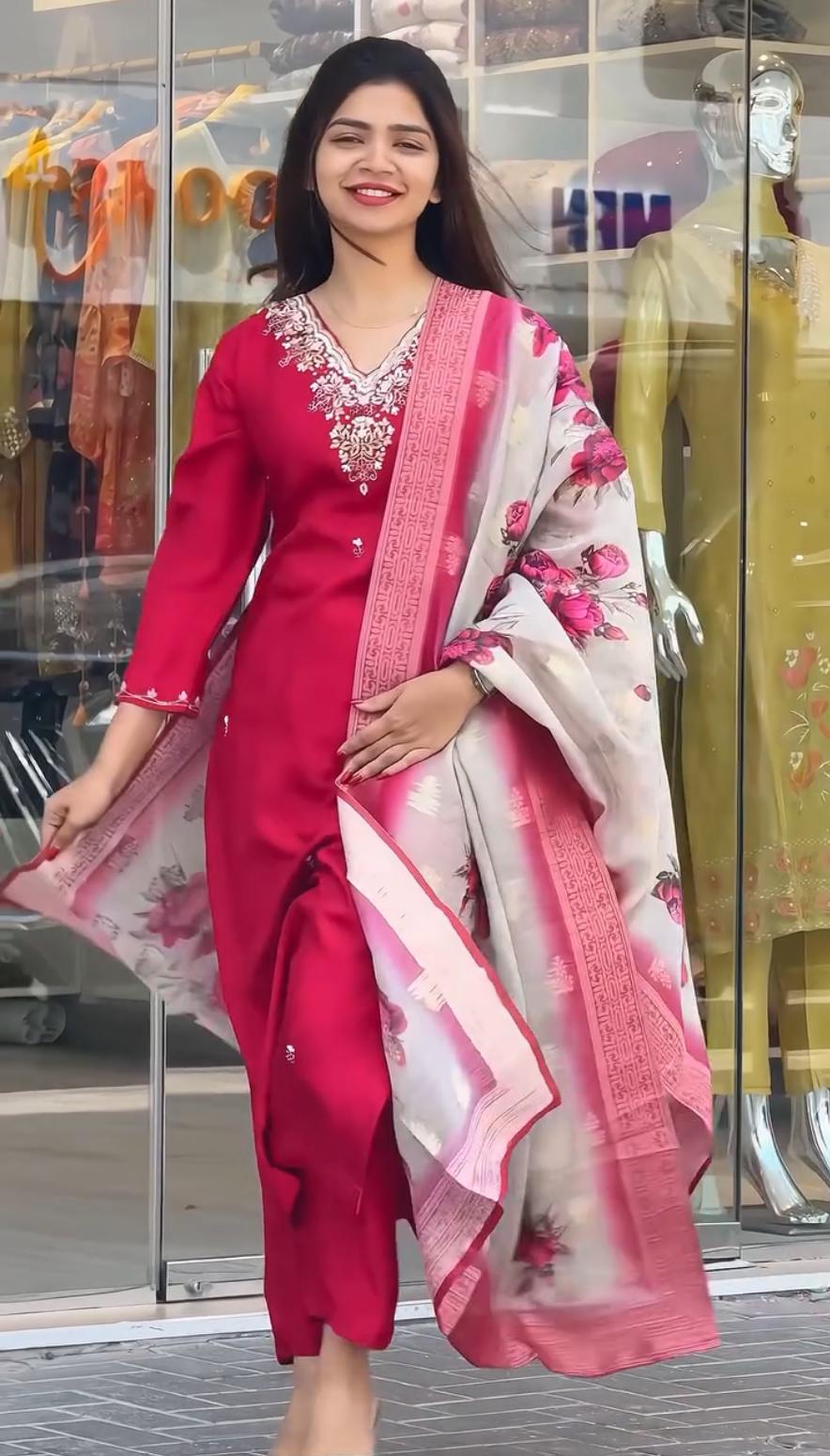 Product Image - Designer Party Wear Top and Pant Set with Fancy Dupatta