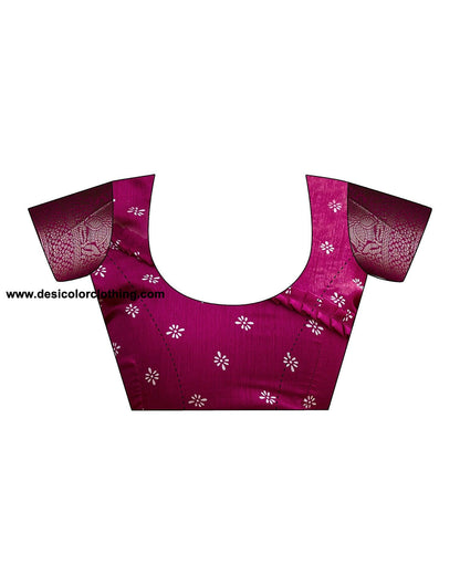 Pink Silk Printed Saree