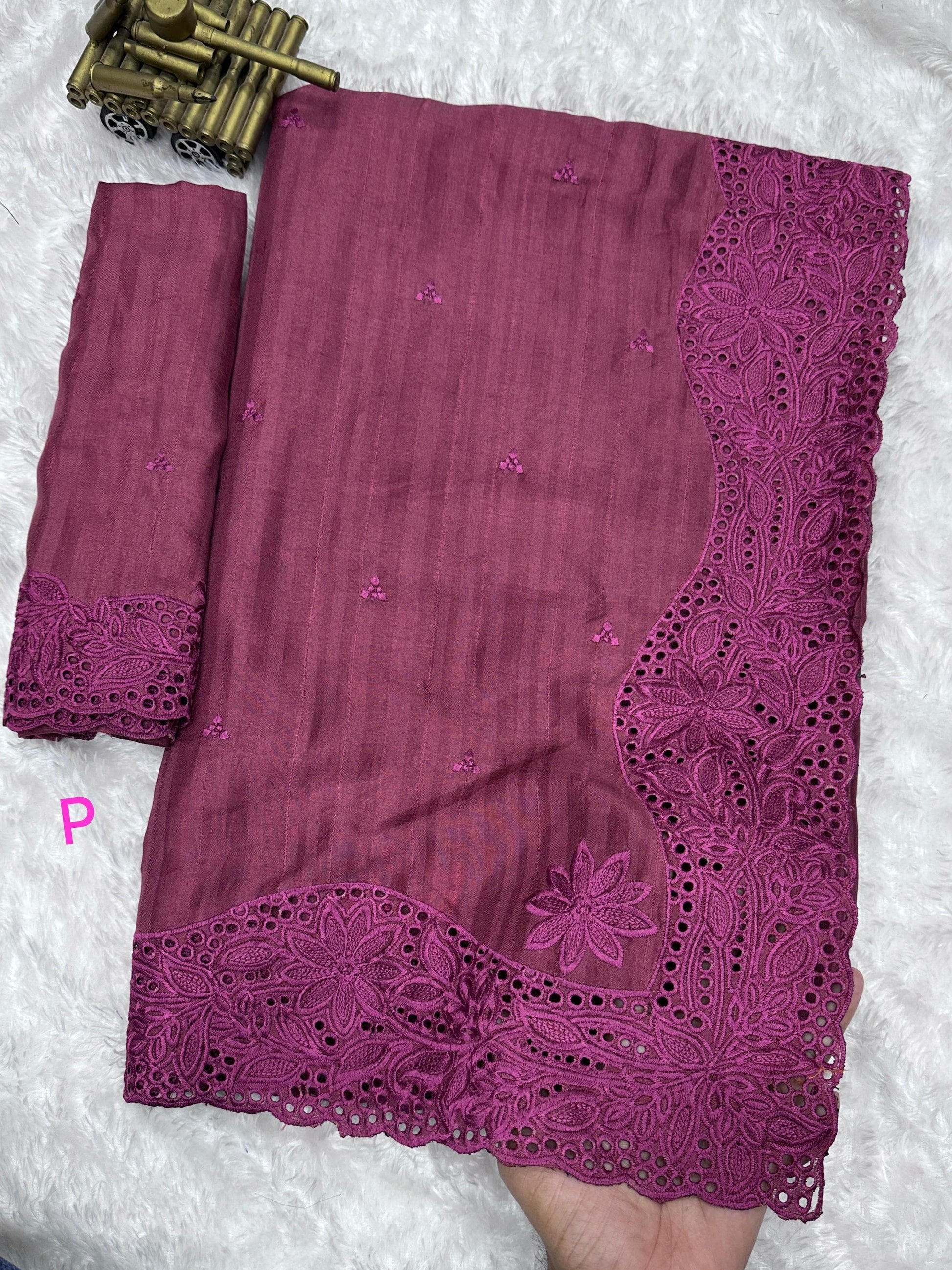 Product Image - Elegant Visca Slub Silk Designer Saree