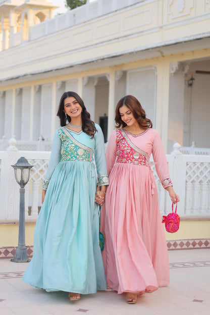 Product Image - Designer Bandhej Long Gown with Jacket | Festive & Wedding Saree Outfit