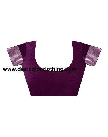 Dark Purple Chiffon Printed  Saree