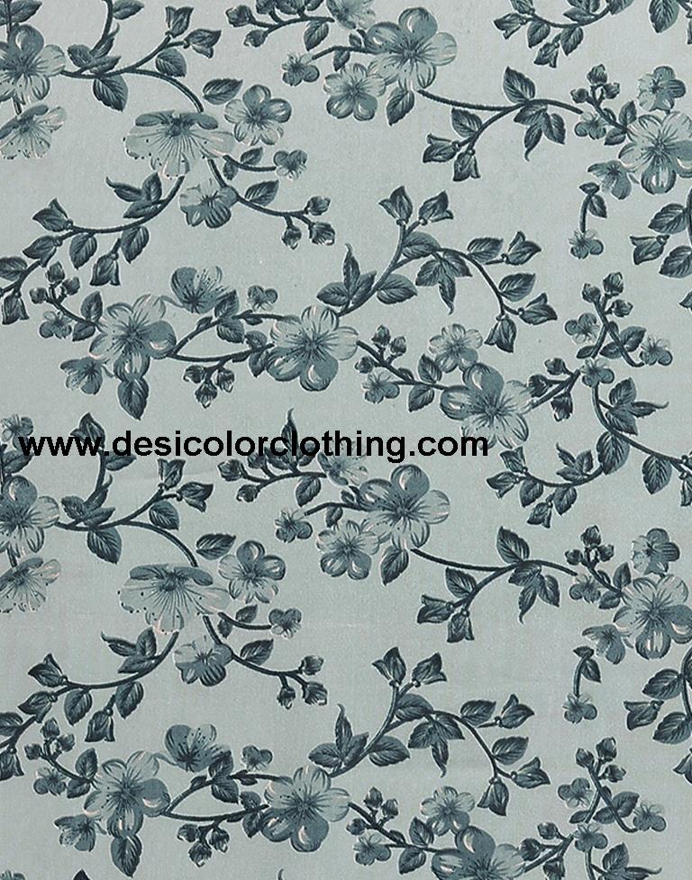 Sea Green Georgette Floral Printed Saree