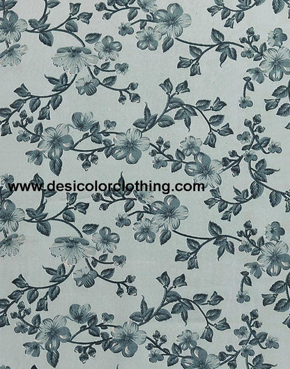 Sea Green Georgette Floral Printed Saree