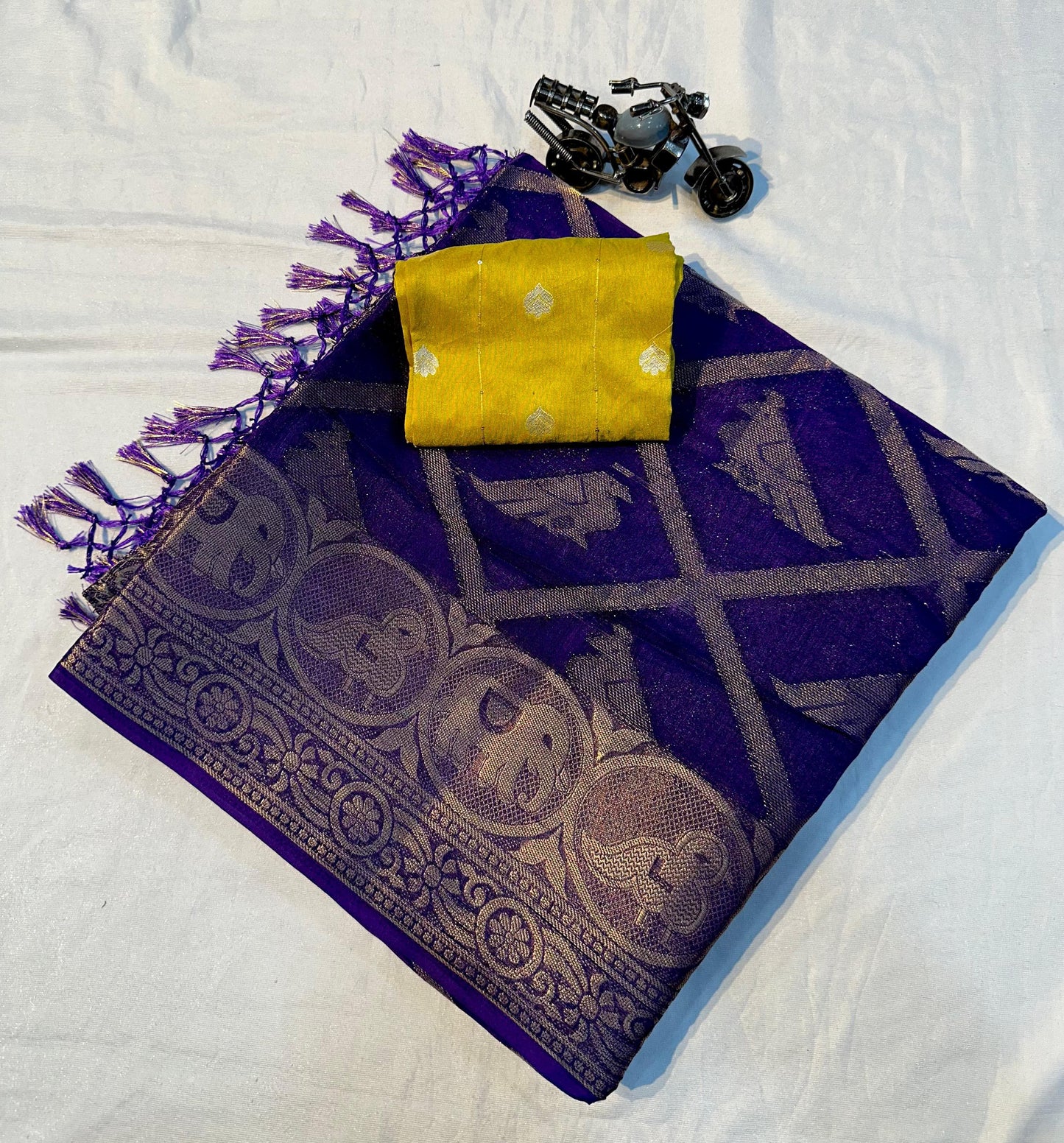 Product Image - Designer Mysore Silk Saree with Jecad Border