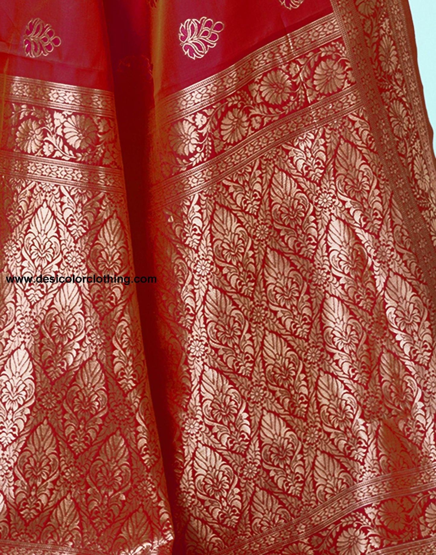 Red Jacquard Silk Saree