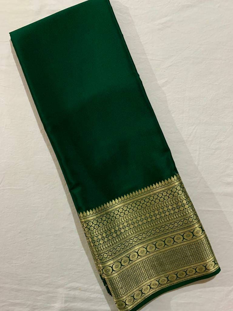 Product Image - Exquisite Semi-Mysore Silk Saree with Gold Border