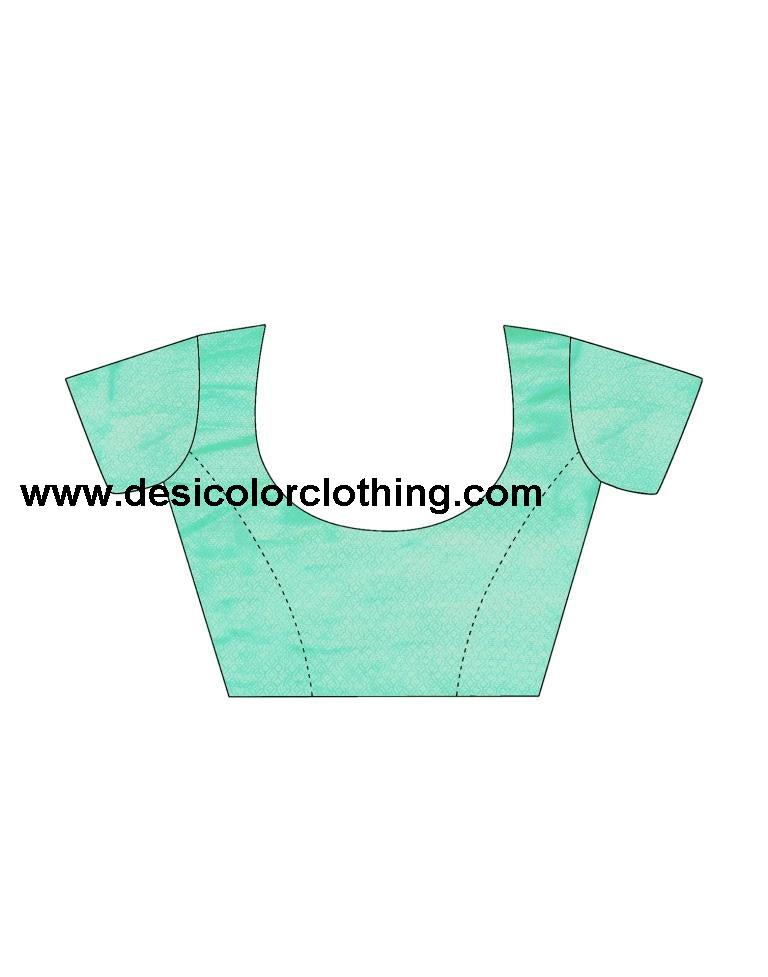 Turquoise Silk Printed Ready To Wear