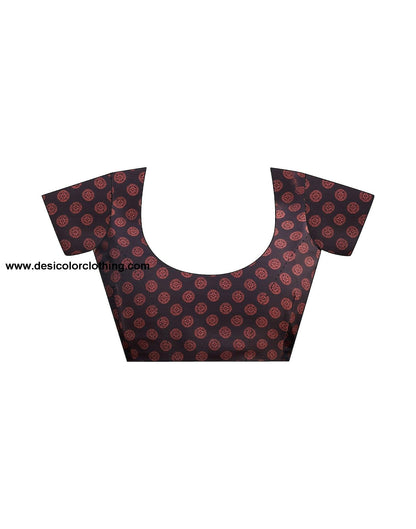 Brown Georgette Printed Saree