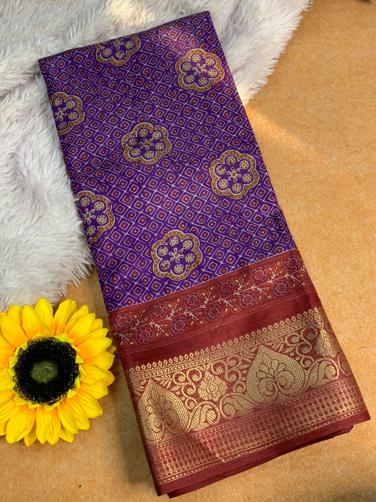 Product Image - Elegant Pavitra Bandhej Dola Silk Saree with Intricate Jéquard Buttis