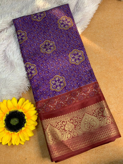 Product Image - Elegant Pavitra Bandhej Dola Silk Saree with Intricate Jéquard Buttis