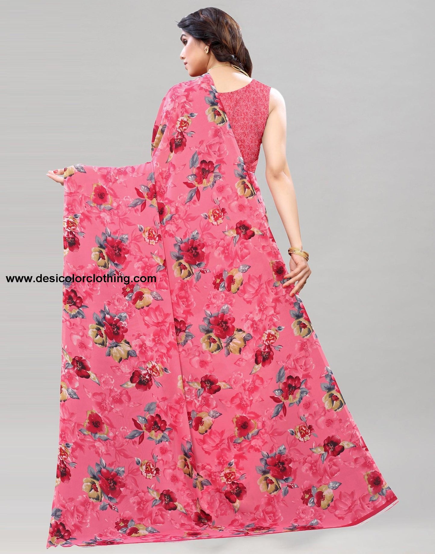 Pink Printed Saree | 1850S178