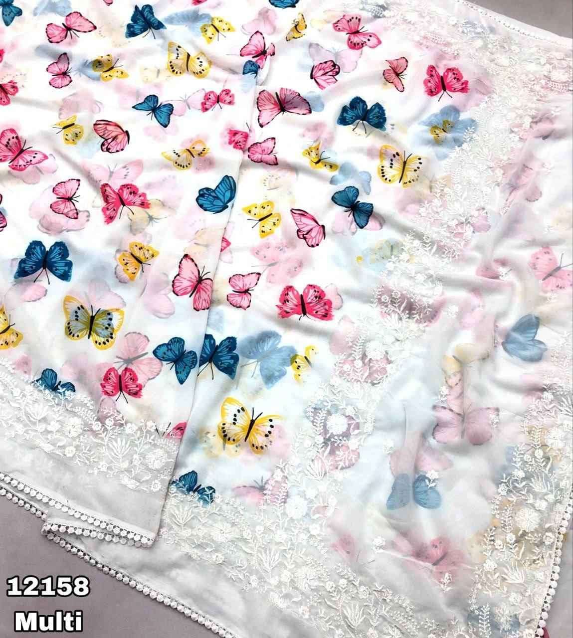 Isadora Chiffon Floral Digital Print with Embroidery - Restocked!