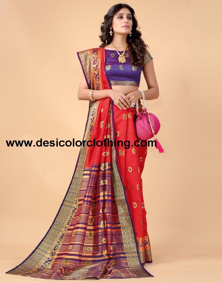 Red Silk Saree | SLV2370S132