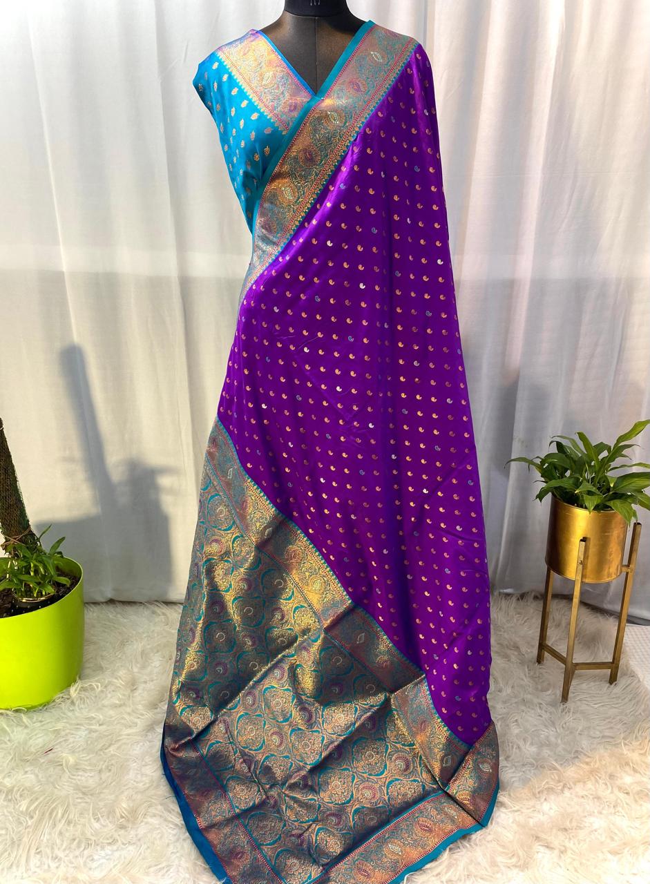 Product Image - Exquisite Pure Soft Paithani Silk Saree with Contrast Weaving Border