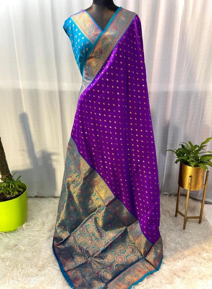Product Image - Exquisite Pure Soft Paithani Silk Saree with Contrast Weaving Border