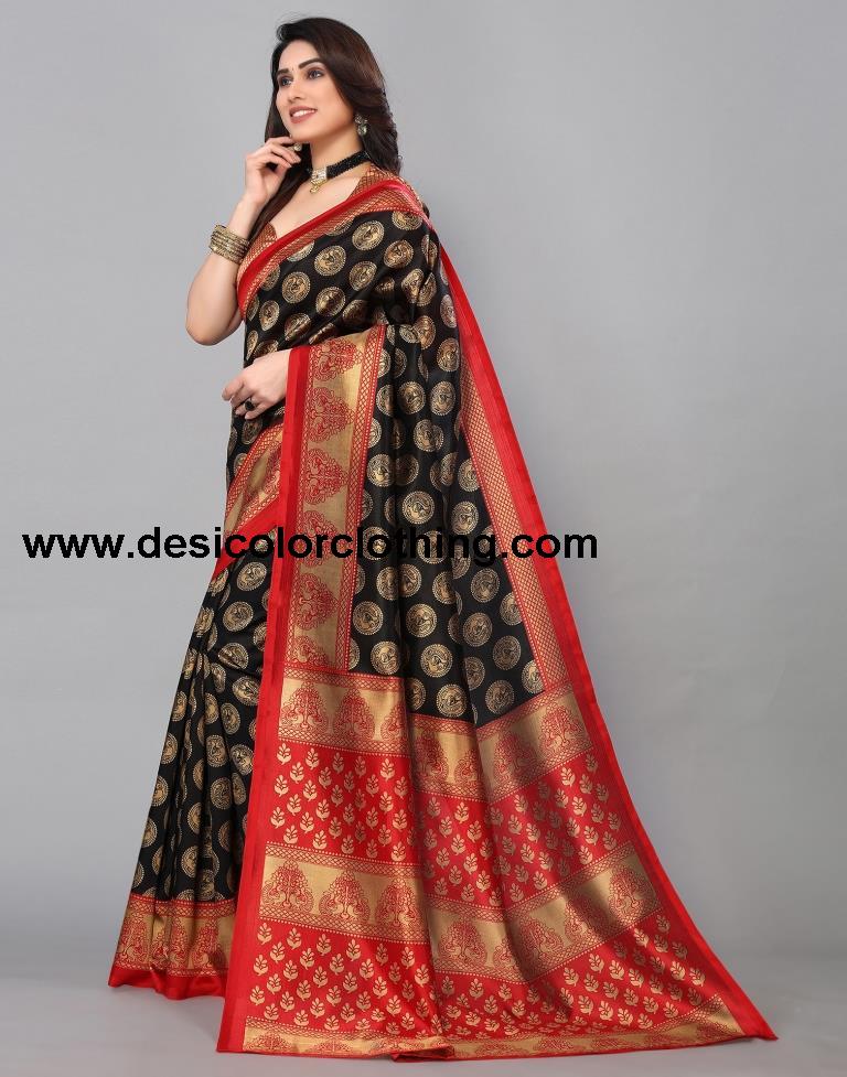 Black Banarasi Silk Saree