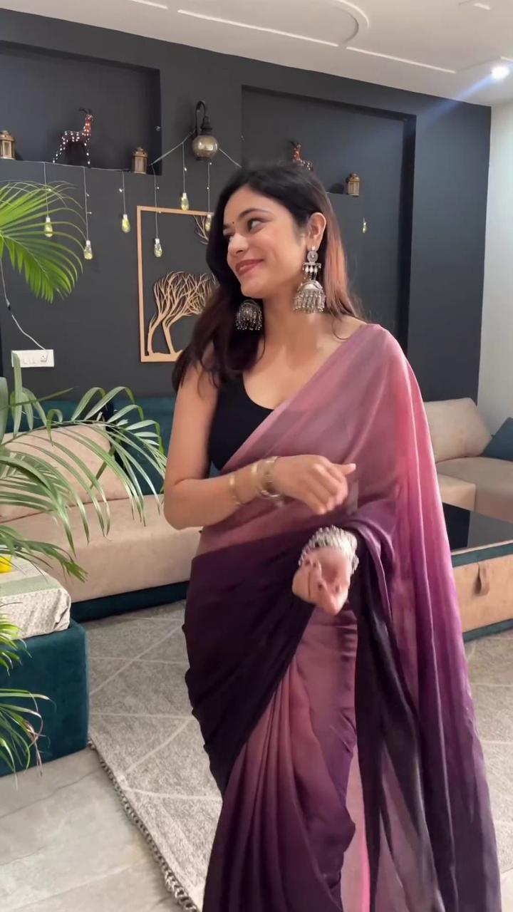 Product Image - Elegant 1 Min Ready to Wear Designer Saree | Georgette Fabric | Festive & Wedding Wear