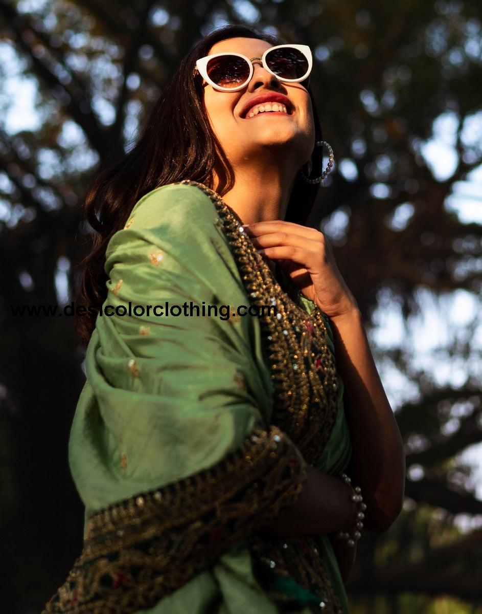 Pista Green Silk Saree | 2244S182