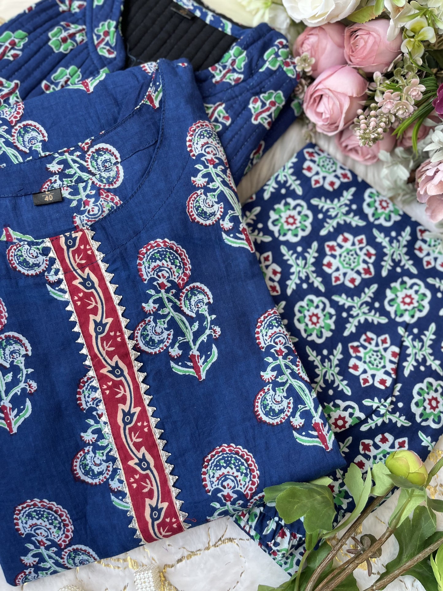 Product Image - Voluminous Jacket Suit Set - Elegant Cotton Ethnic Wear