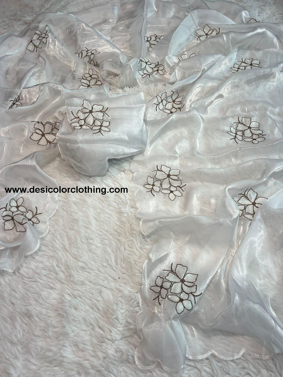 Pure Glass Jimmy Chu Chiffon Saree Collection*