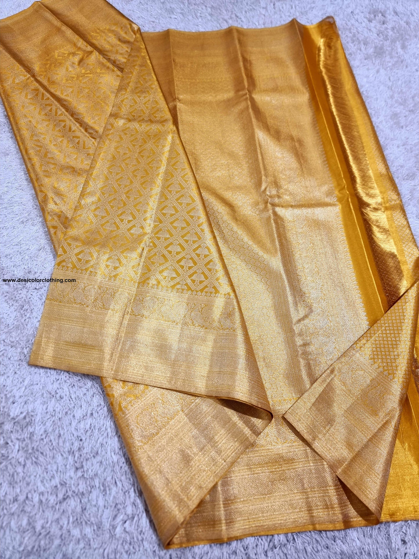 Kanchipuram 100% Pure Handwoven 1G Gold Tissue Bridal Silk Saree