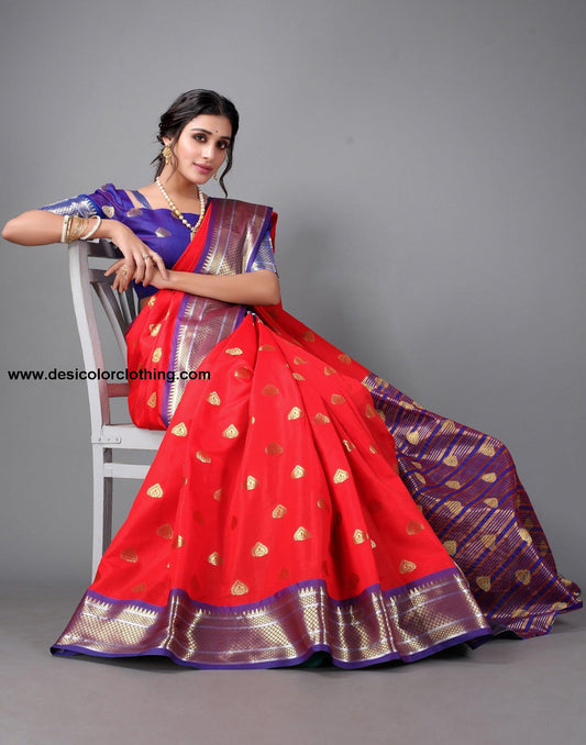 Red Banarasi Silk Saree