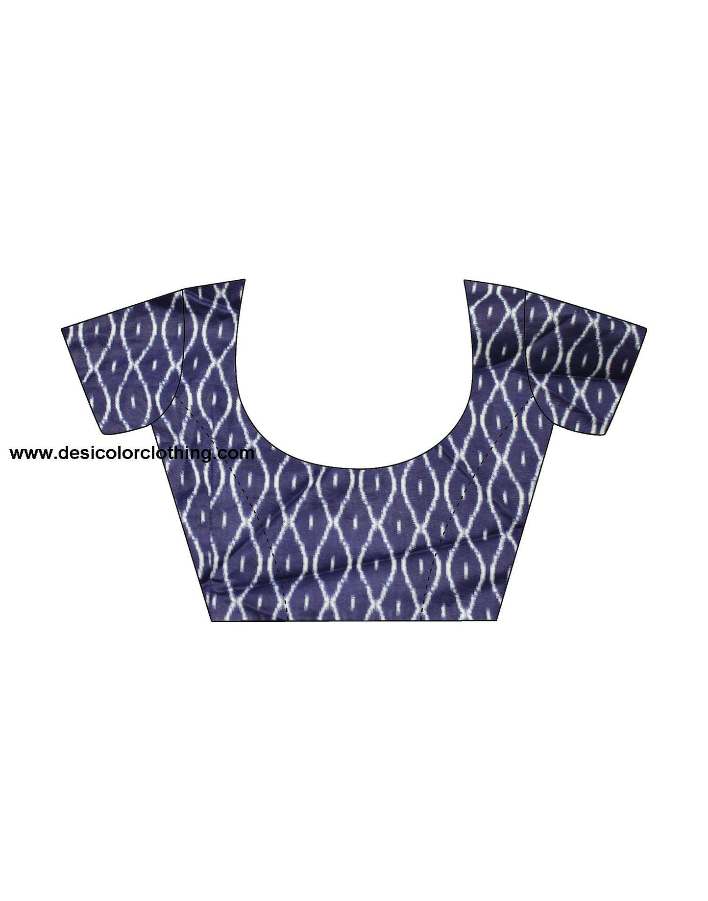 Dark Blue Printed Cotton Pre-Draped Saree