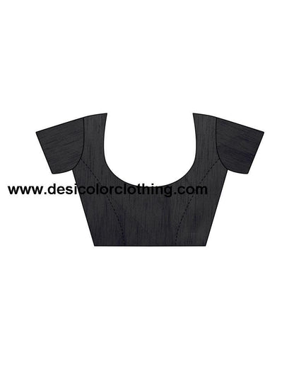 Black Plain Georgette Saree