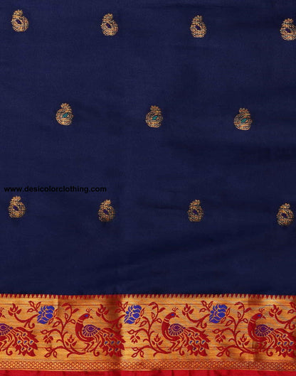 Blue Kanjivaram Silk Woven Saree