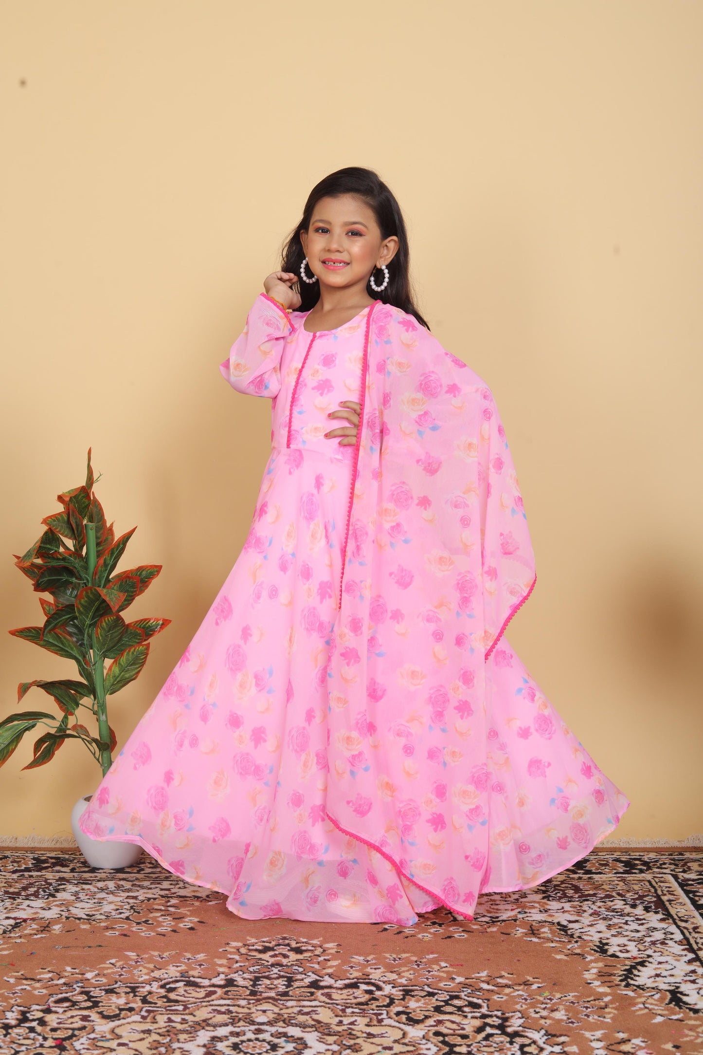 Product Image - Beautiful Kids Gown Set - Heavy Fox Georgette