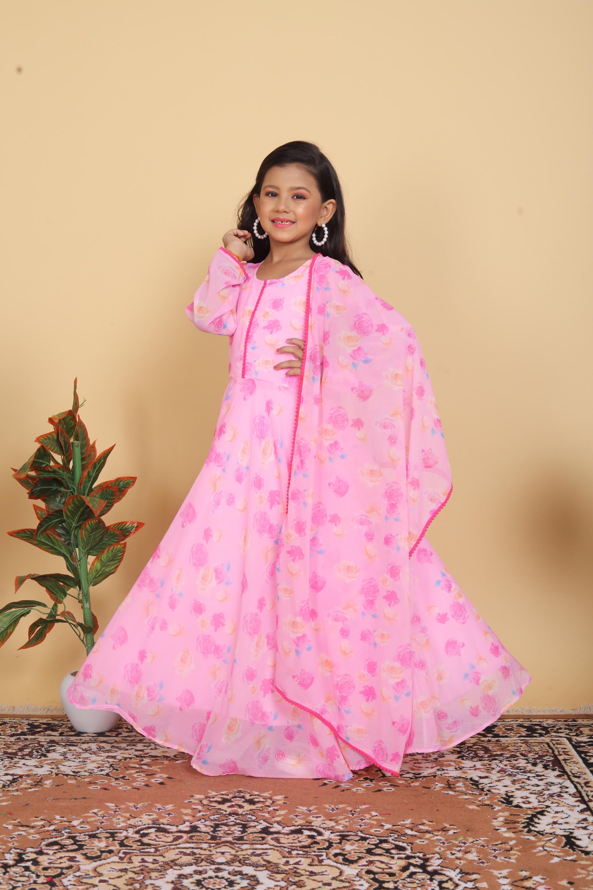 Product Image - Beautiful Kids Gown Set - Heavy Fox Georgette
