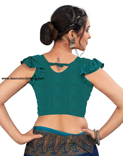 Rama Printed Silk Saree