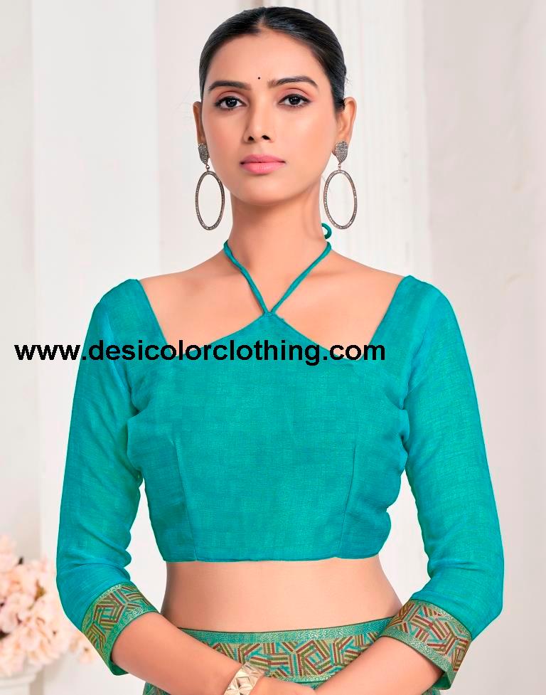 Dusty Green Chiffon Printed Saree