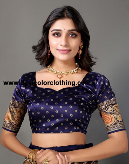 White Printed Silk Saree